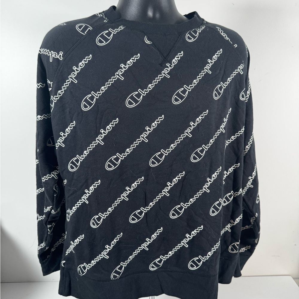 Champion Black and White Crewneck Sweater